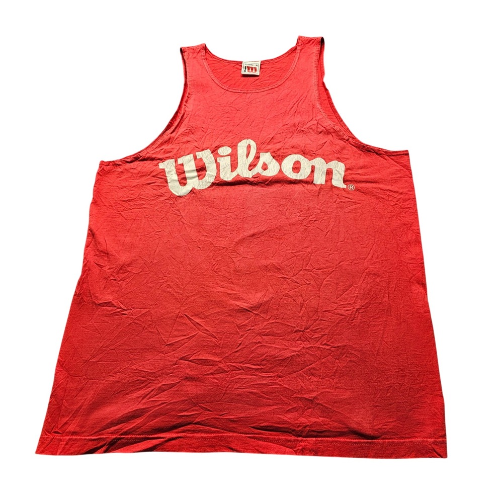 Wilson Tank Top Mens XL Red Sportswear Sleeveless Graphic Cotton Shirt 5189